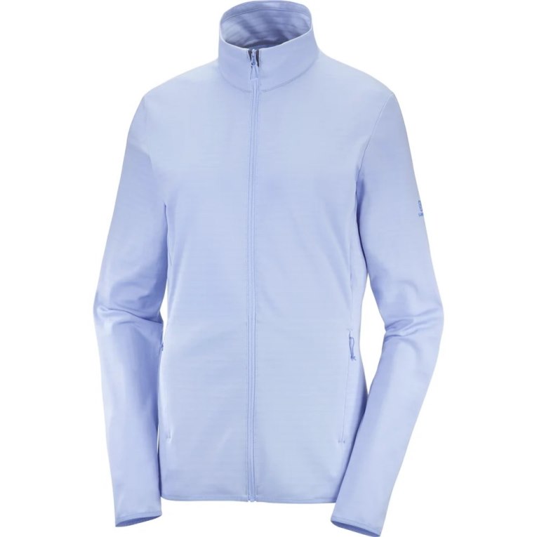 Chaquetas Salomon Essential Lightwarm Full Zip Mujer Azules Claro | MX BTKG025